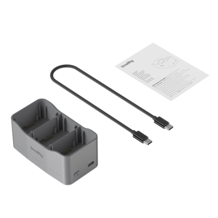 SmallRig 6382 Mini65 - trzykanałowa ładowarka 65W do akumulatorów do dronów DJI Mini 5 Pro / Mini 4 Pro / Mini 3 - zawartość zestawu